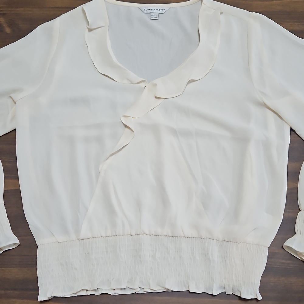 Counterparts Cream Ruffle Blouse - Picture 2 of 11